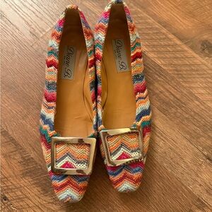 Multicolor Zigzag Women's Flats with Buckle